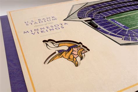 Minnesota Vikings | 3D Stadium View | US Bank Stadium | Wall Art | Woo ...