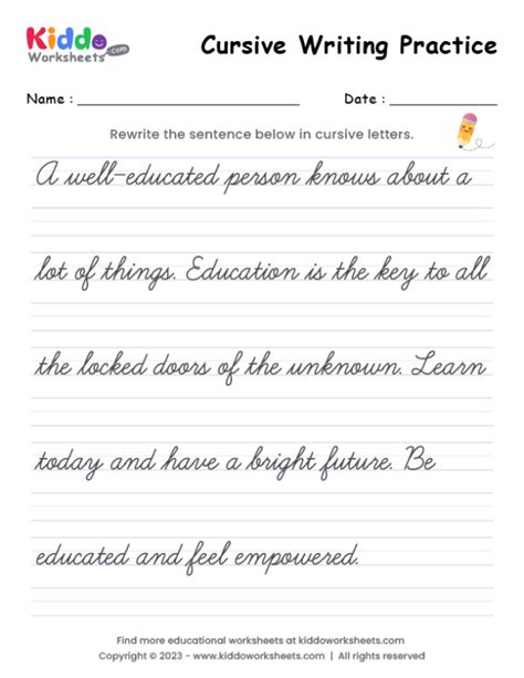 Cursive Writing Template Printable - Infoupdate.org