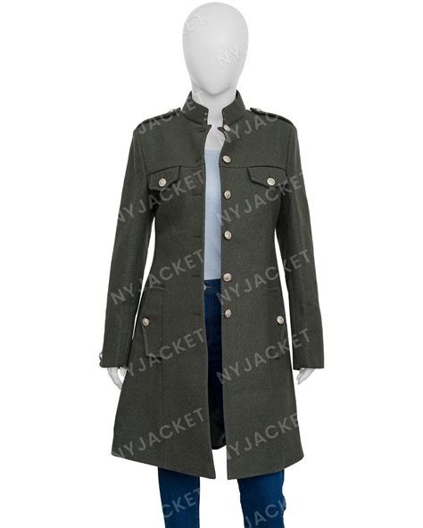 The Traitors Claudia Winkleman Green Wool Coat | NY Jacket