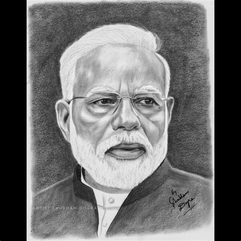 Pencil Sketch of PM Modi ji drawn... - Artist Shubham Dogra | Facebook