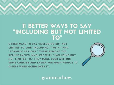 11 Better Ways to Say "Including but Not Limited To"