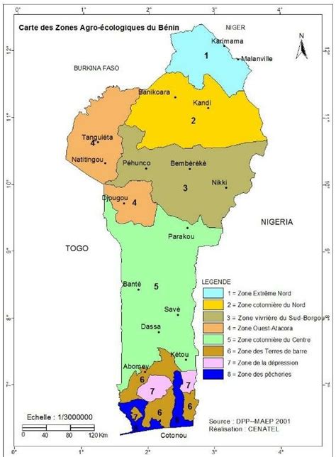 Map of Benin showing the eight agro-ecological zones [9] | Download ...