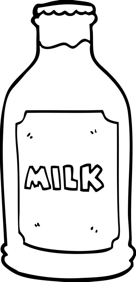 line drawing cartoon milk bottle 12140123 Vector Art at Vecteezy