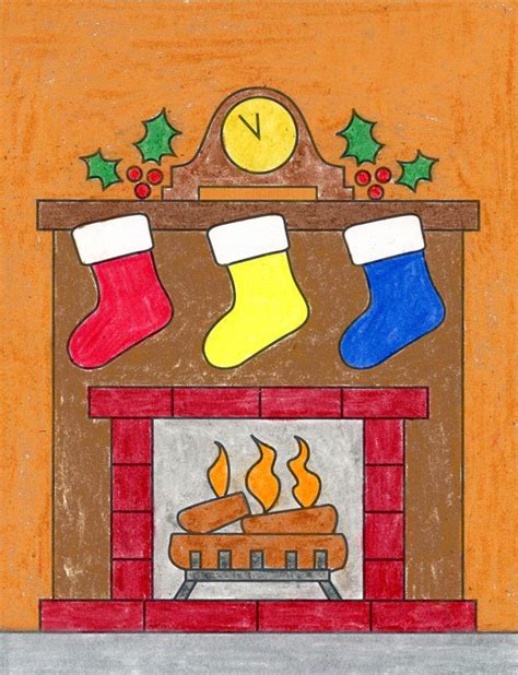 Easy How to Draw a Fireplace Tutorial and Fireplace Coloring Page ...