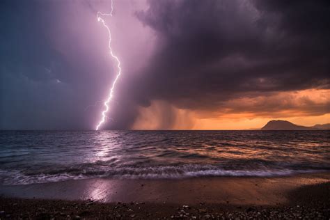 🔥 Free download Storm lightning beach sea night ocean rain wallpaper ...