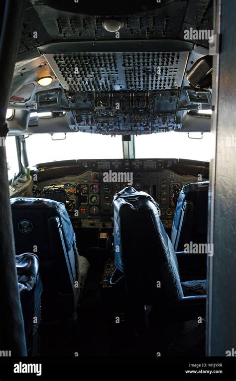 The cockpit of the Air Force One plane from the 1980s, in the Ronald ...