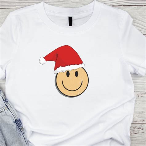 Santa Hat Retro Smiley Face Svg - Etsy