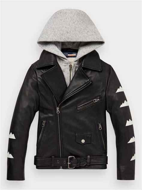 Boys Hooded Leather Jacket | Leather jacket with hood, Leather jacket ...