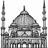 Mosque Coloring Page For Kids · Creative Fabrica sketch template