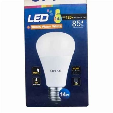 Ceramic Warm White 14 W Opple LED Bulb, Under 10V at Rs 150/piece in Chandigarh | ID: 19156218648