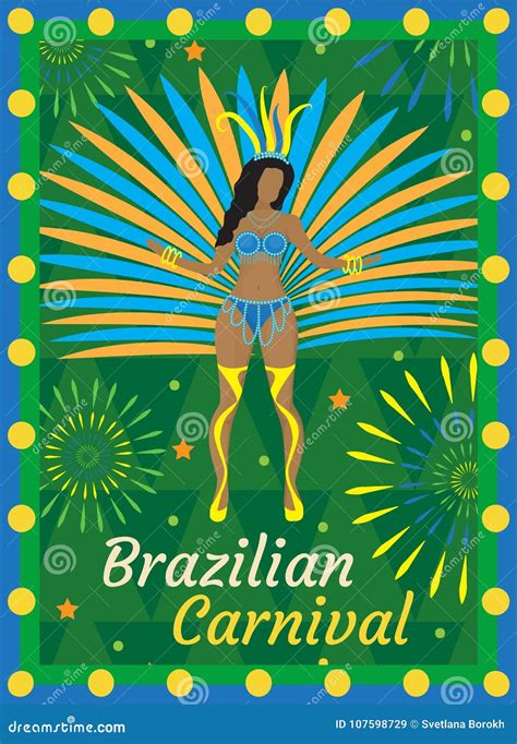 Brazilian Carnival Rio De Janeiro Poster, Invitation. Brazil Samba Dancers, Women Dance in ...