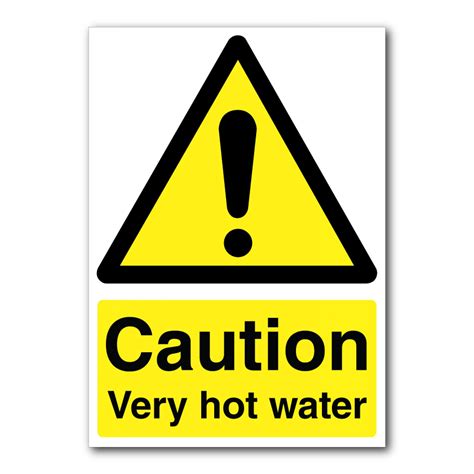 Caution Very Hot Water Sign - Hazard Signs | Puffin Plastics