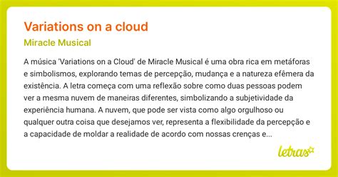 Significado da música VARIATIONS ON A CLOUD (Miracle Musical) - LETRAS.MUS.BR