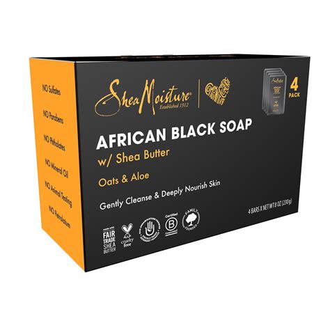 Shea Moisture African Black Soap With Shea Butter, 8 Ounce (4 Pack) - Walmart.com