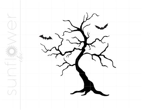 Halloween SVG Halloween Tree Silhouette Svg Cut File - Etsy