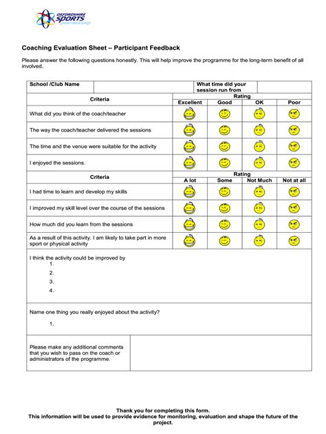 Sports Evaluation Sheet - Fill Online, Printable, Fillable, Blank ...