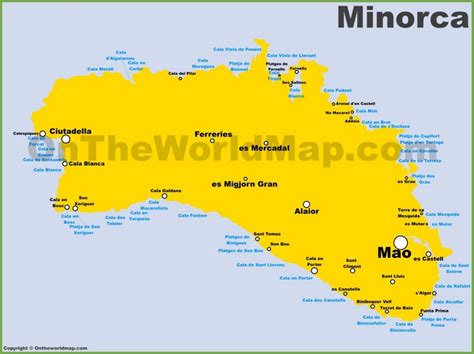 Minorca Maps | Balearic Islands, Spain | Map of Minorca (Menorca)