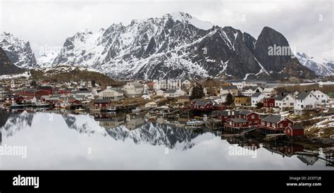 The beautiful village of Reine in Wintertime Stock Photo - Alamy