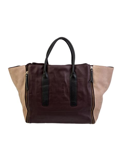 CH Carolina Herrera Leather Tote Bag - Purple Totes, Handbags ...