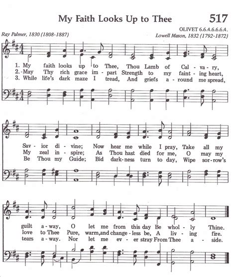 My Faith Looks Up To Thee (Hymn) SATB | Praise songs, Hymns lyrics ...