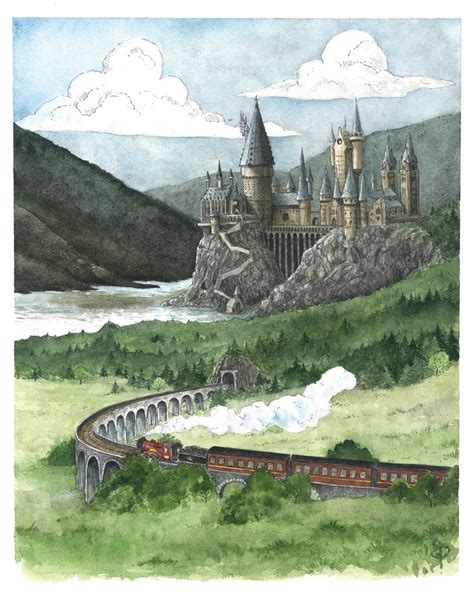 Hogwarts watercolour by Sydney Privitera on Etsy. | Harry potter ...