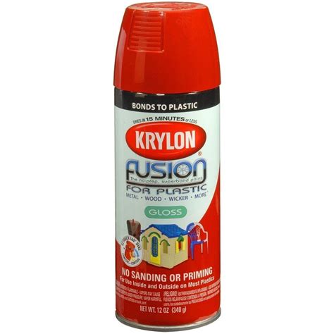 Krylon Fusion For Plastic Gloss Red Pepper Spray Paint 12oz K02328007