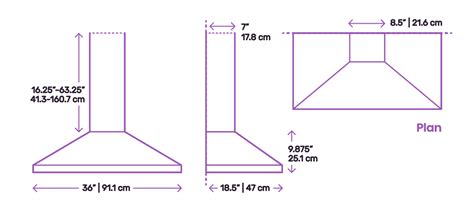 Standard Range Hood Dimensions / Cfm stands for cubic feet per minute ...