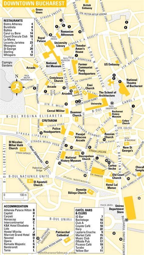 Tourist Map of Bucharest City Center