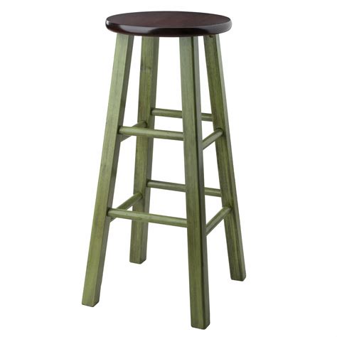 Winsome Wood Ivy 29" Bar Stool Rustic Green with Walnut Seat - Walmart ...