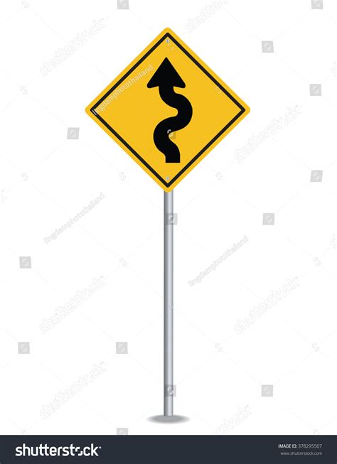 Winding Road Sign Stock Vector (Royalty Free) 378295507 | Shutterstock