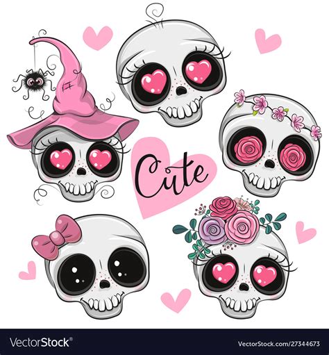 Cute Skull Drawing Cartoon - allesandra92