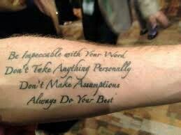 Four Agreements | The four agreements, Tattoo quotes, Trash polka tattoo