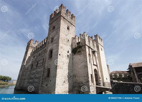 The Castle of Sirmione on Lake Garda Stock Photo - Image of port, brescia: 80427196