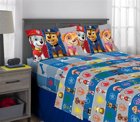 PAW Patrol Kids Super Soft Microfiber Bedding Sheet Set, Blue and Gray ...