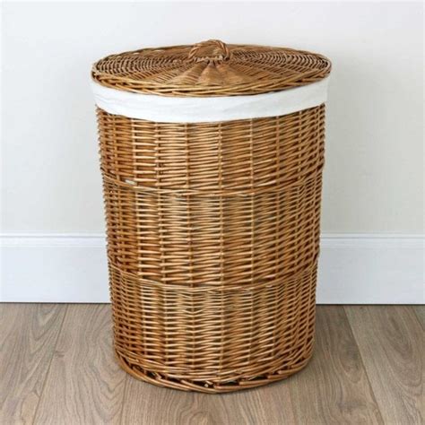Round Natural Wicker Laundry Basket - The Basket Company