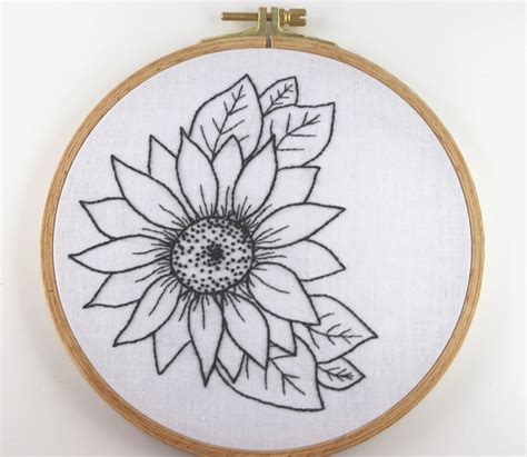 Printable Sunflower Embroidery Pattern : Download yellow sunflower ...