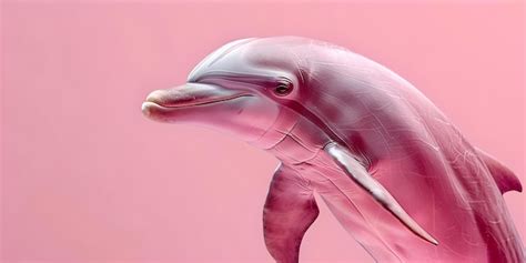 Premium Photo | A pink Dolphin in a bright monochromatic pink ...