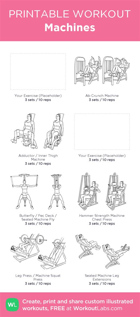 Weight Machine Workout Routines Printable Gym Workout Plans - Printable ...