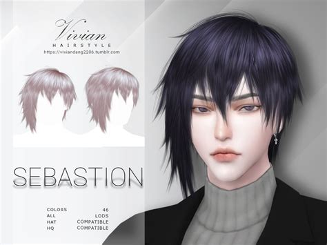 VivianDang's [PATREON] Sebastion - HairStyle | Sims 4 anime, Sims 4 ...