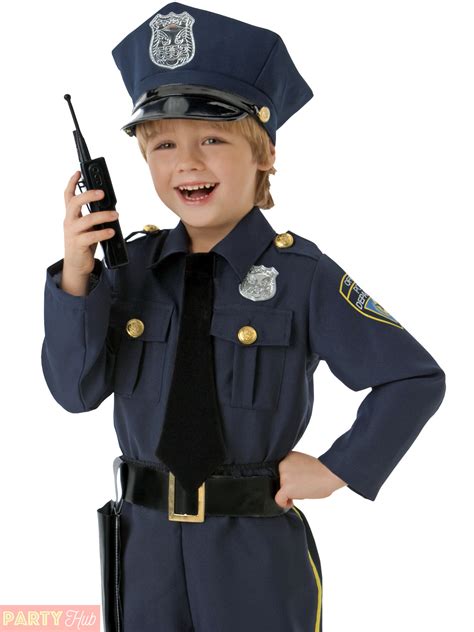 Boys Police Officer Costume Childrens Cop Fancy Dress Kids Uniform Book Week Day | eBay