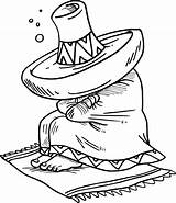 Mexican And Sombrero Coloring Page  Free Printable Pages For Kids sketch template