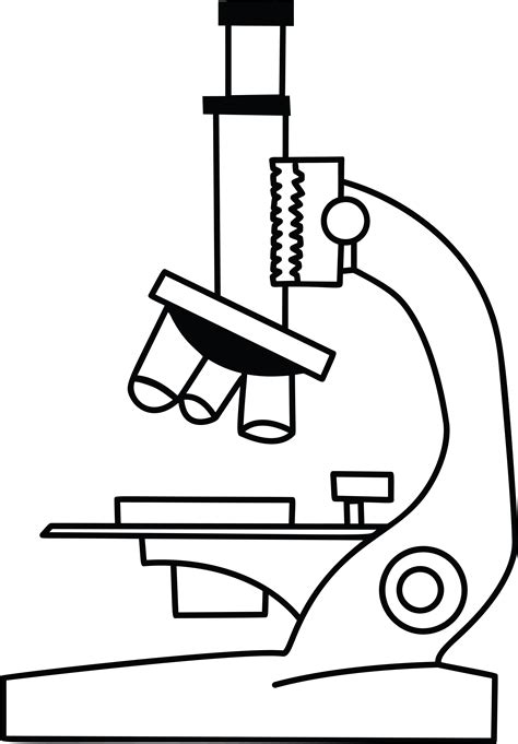 Free Clipart Of A black and white microscope