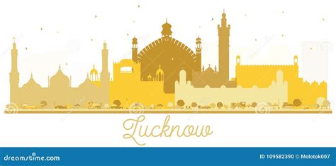 Lucknow City Skyline Black And White Silhouette. Vector Illustration ...