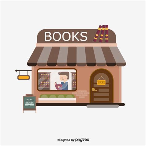 Street View Elements Of Cartoon Character Bookstore, Book, Character, Element PNG and Vector for ...