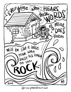 Wise Man Built His House Upon The Rock Coloring Page - Richard McNary's Coloring Pages