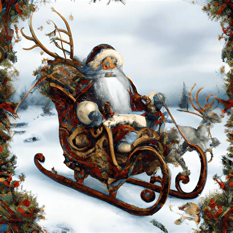 Vintage Santa on Sleigh 3D Clipart · Creative Fabrica