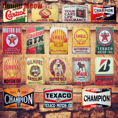 Motor Oil Plaque Vintage Metal Tin Signs Home Bar Pub Garage Gas Station Decorative Iron Plates ...