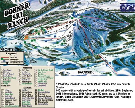 Donner Ski Ranch Trail Map | Lake Tahoe Ski Resort Maps