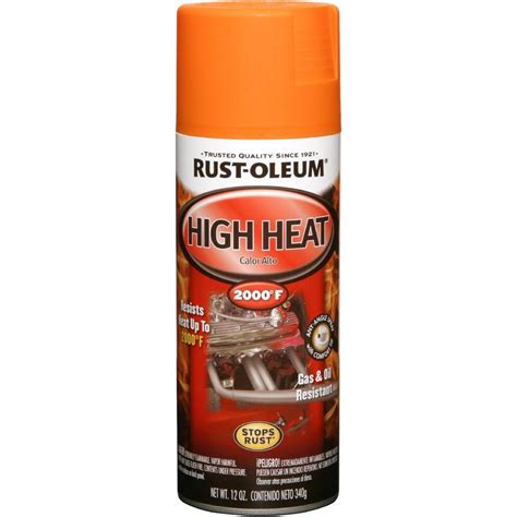 Rust-Oleum Automotive 12 oz. High Heat Enamel Flat Orange Spray (6-Pack ...