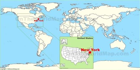 New York City on the World Map - Ontheworldmap.com